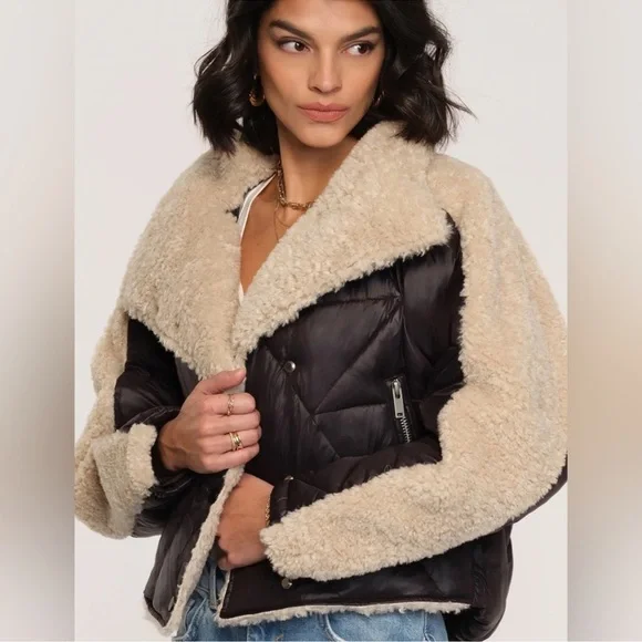 Heartloom Solas Two-Tone Teddy Jacket Size Small - Picture 1 of 9